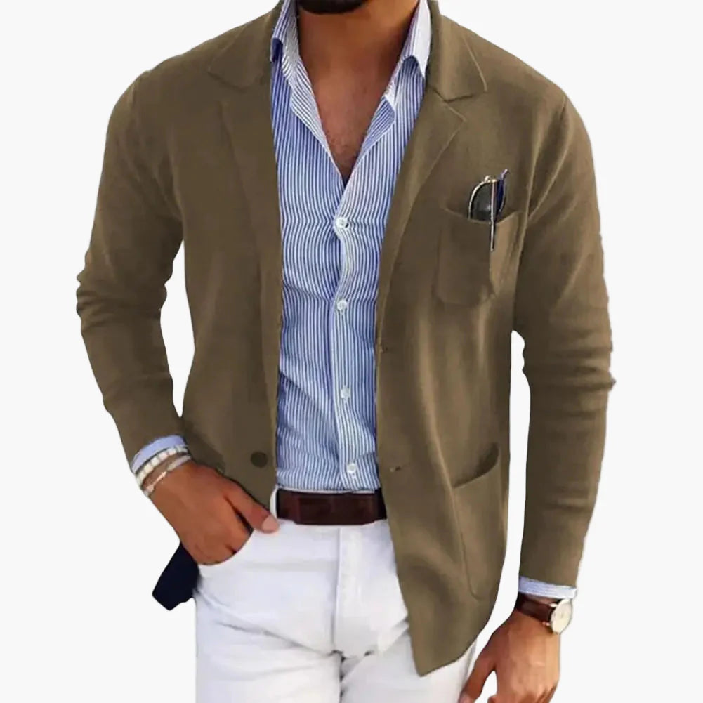 Herren Business Casual Blazer – Einreihiges Sakko mit Revers und Taschen, Elegantes Freizeit- und Business-Outfit