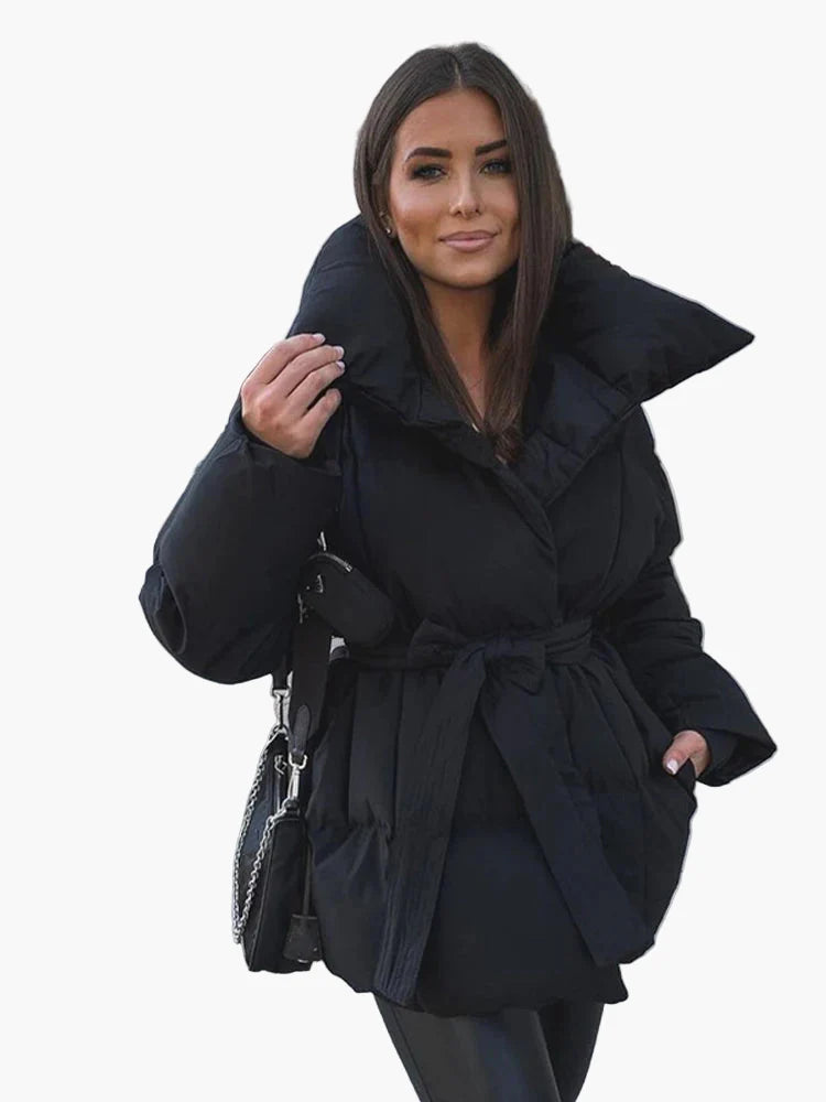 Damen Winter Steppmantel mit Taillengürtel – Modischer City-Look, Komfortabel & Wärmend