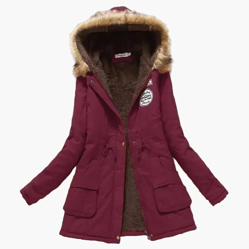 Damen Winterparka mit Kunstfellkapuze – Modischer Koreanischer Stil, Warm & Gefüttert, Alltag & Outdoor