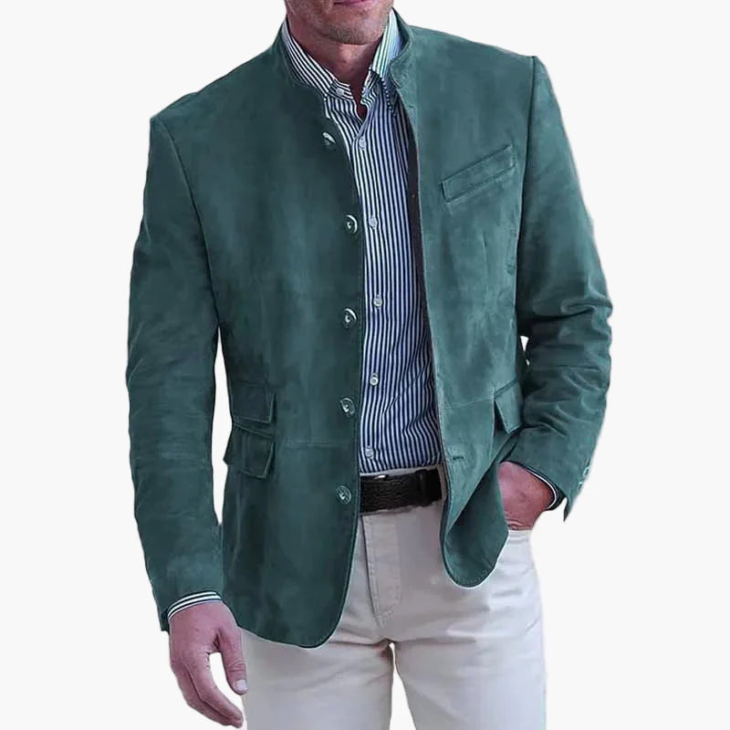 Herren Stehkragen Sakko Modern Business Freizeit Elegant