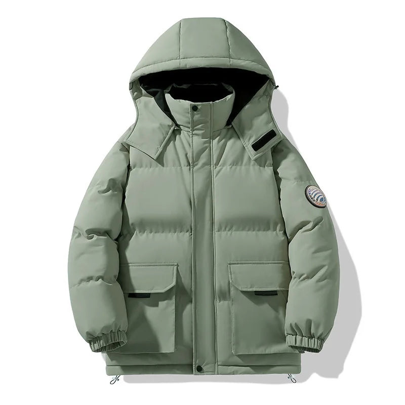 Unisex Winter Steppjacke mit Kapuze und Taschen, gepolstert, in verschiedenen Farben