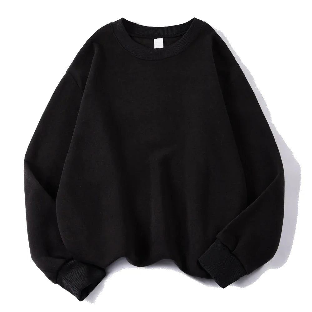 Damen Sweatshirt Lila Oversize Rundhals Langarm Basic-Pullover