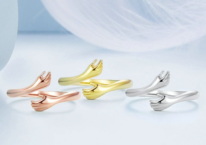 Damen Umarmungsring – Symbolischer Freundschaftsring im modernen Stil, ideales Geschenk für Frauen