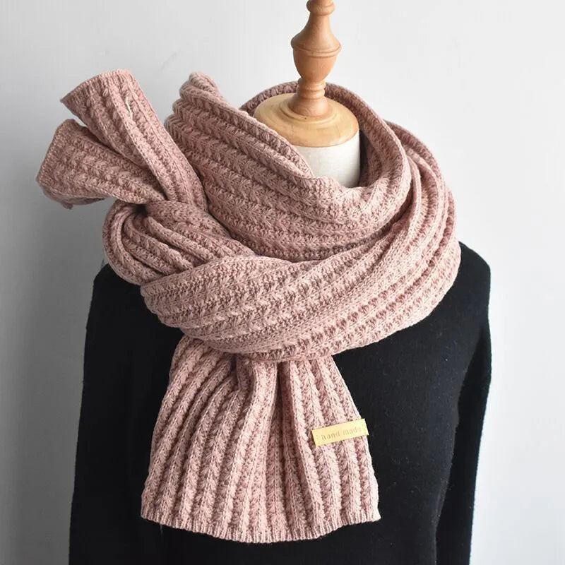 Gerippter Strickschal für Winter, breiter Rippstrick, verschiedene Farben