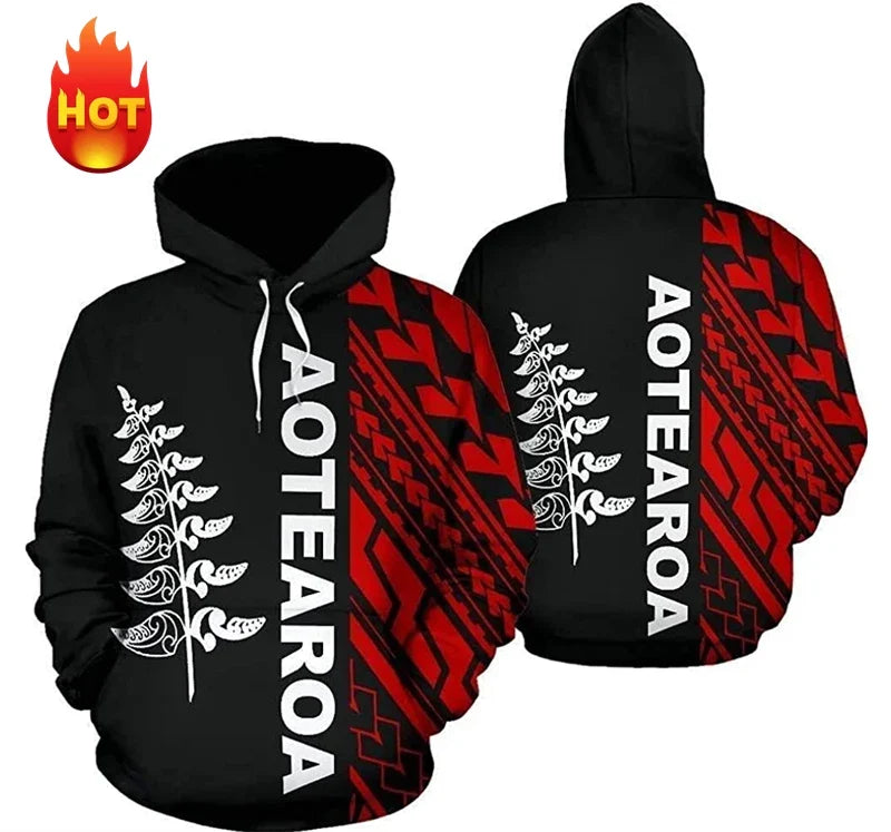 Hoodie mit Kapuze, Langarm, Allover-Print, grafisches Muster