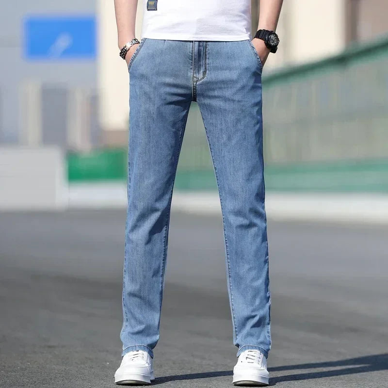 Herren Jeans Hose Grau Gerade Passform