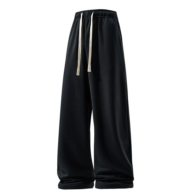Unisex Jogginghose Weites Bein mit Kordelzug – Schwarz, Dunkelgrau, Hellgrau, Beige