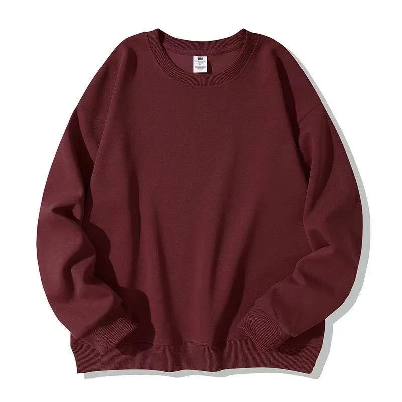 Unisex Basic Rundhals Sweatshirt Uni Farbe Langarm