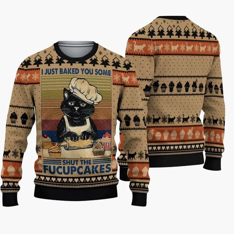 Herren Weihnachts-Pullover Lustig Ugly Christmas Sweater „Christmas Bros“ mit Santa & Jesus – Perfekt für Weihnachtsfeiern