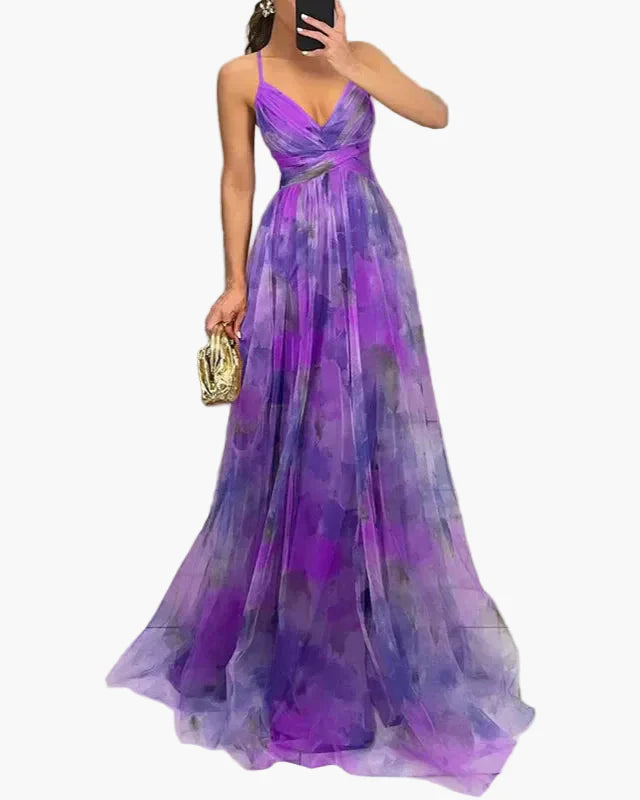 Damen Maxikleid Elegant Blumenmuster Sommer Festlich Abendmode