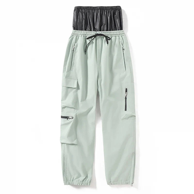 Unisex Cargohose mit Reißverschlüssen und Kordelzug