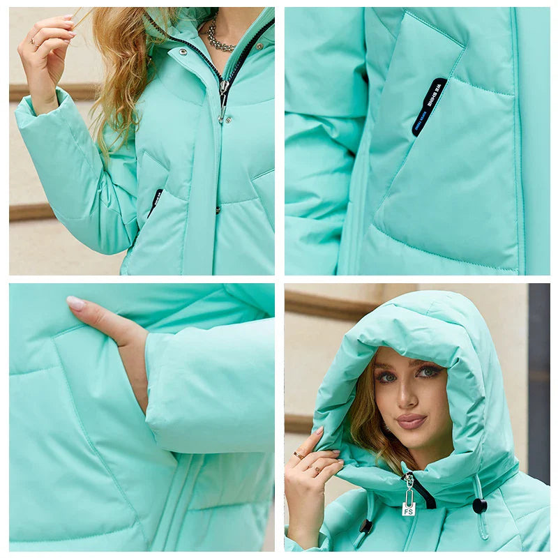 Damen Winter Steppjacke mit Kapuze – Modischer Alltagsmantel für kalte Tage