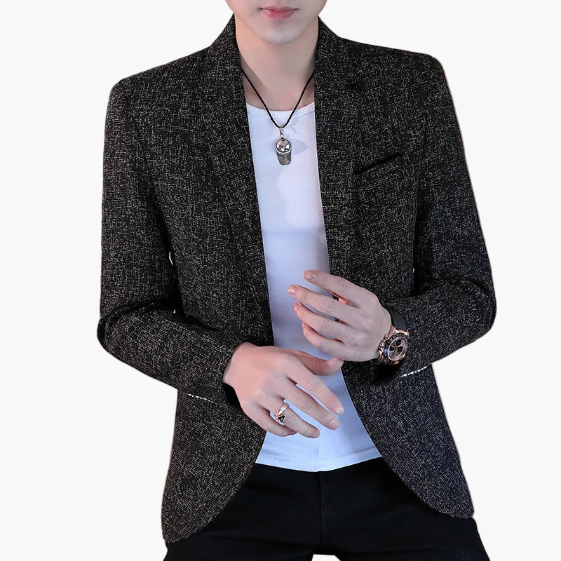Herren Modernes Business Casual Blazer Sakko – Eleganter Karierter Look für Büro & Freizeit