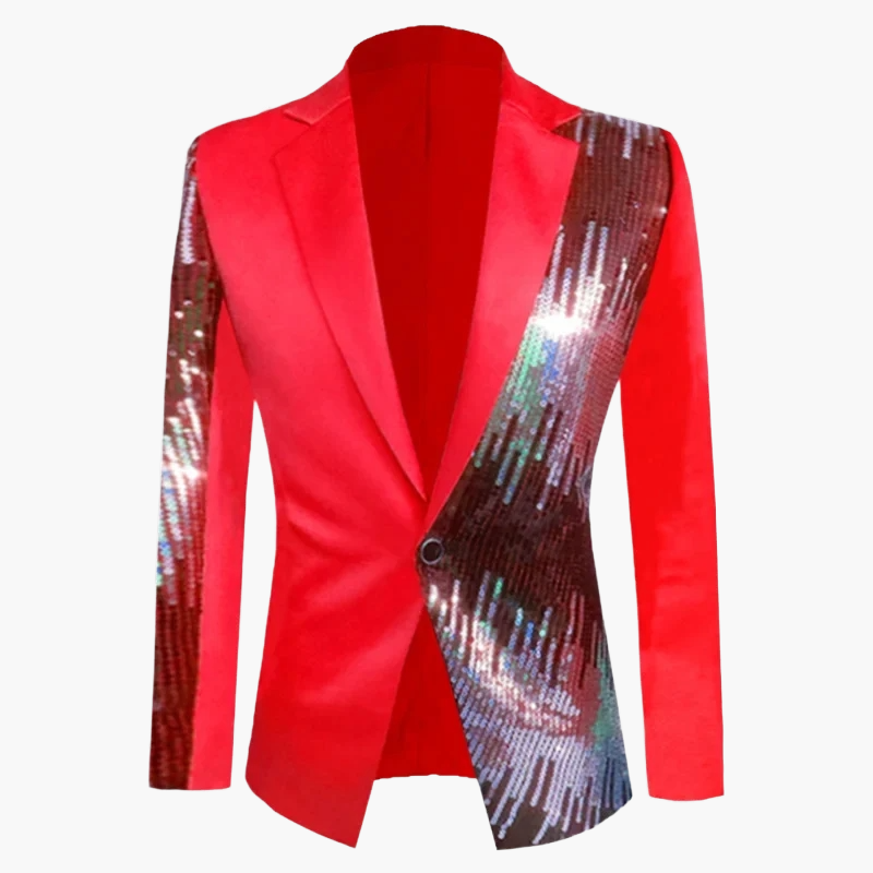 Herren Sakko Modern Blazer für Bühne und Party mit Pailletten-Design – Auffälliger Anzug für besondere Anlässe