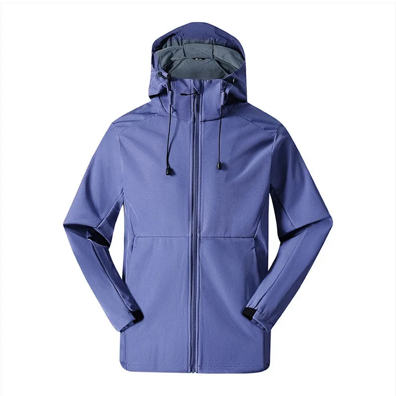 Unisex Outdoorjacke mit Kapuze winddicht wasserabweisend wärmend