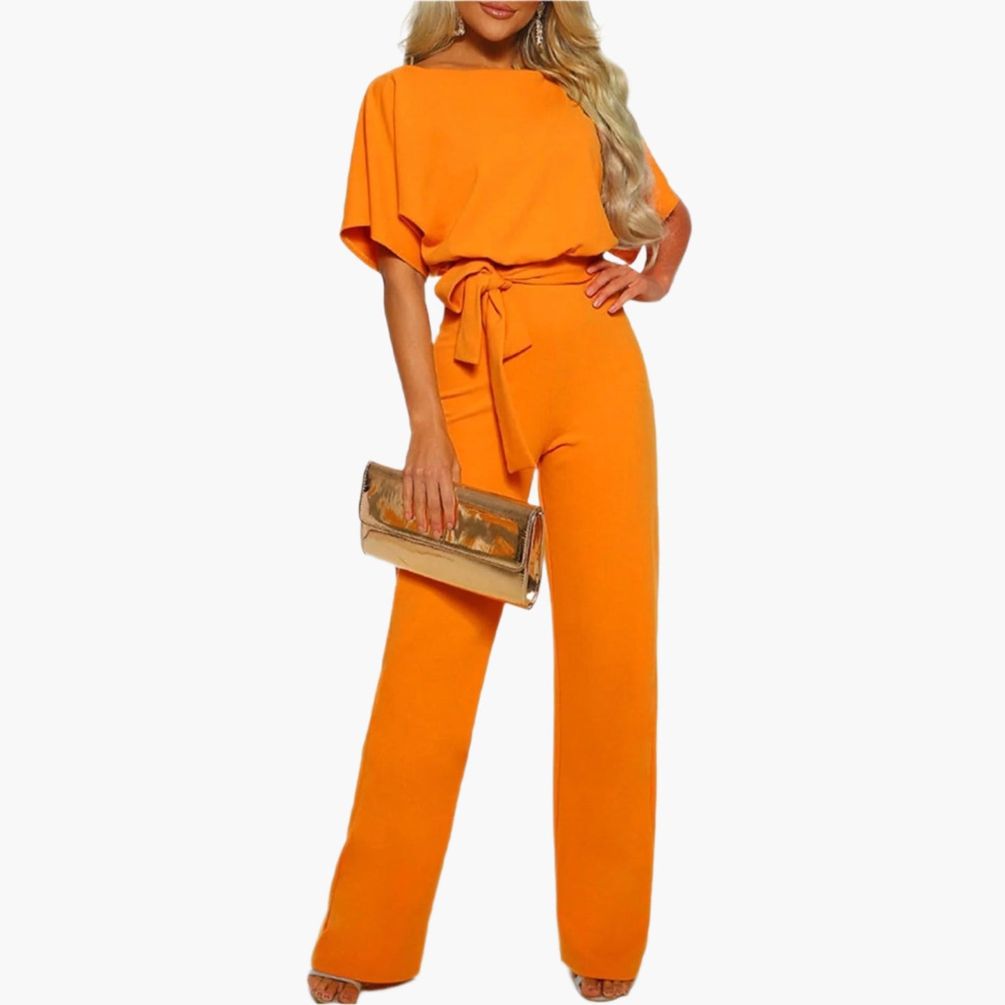 Damen Eleganter Jumpsuit mit Gürtel – Modischer Einteiler für besondere Anlässe