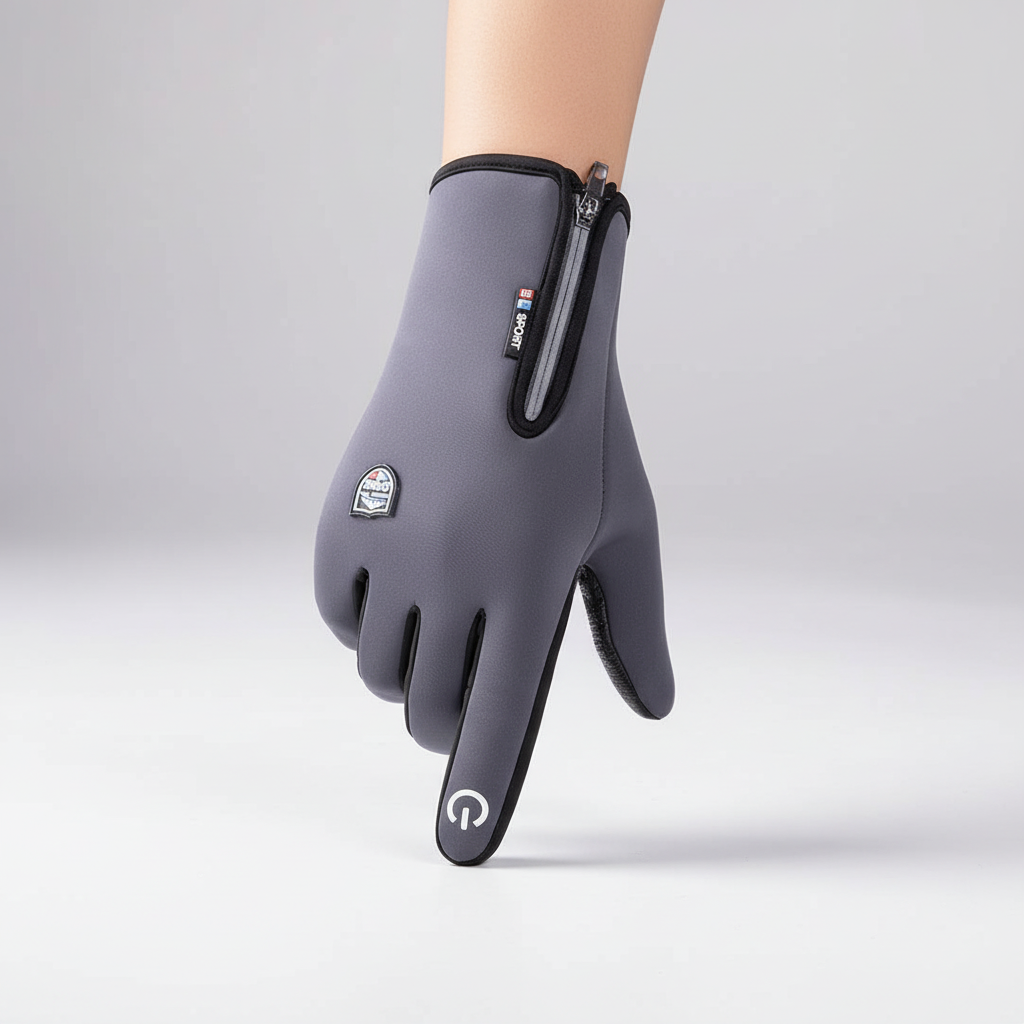 Unisex Winter Fahrradhandschuhe mit Reißverschluss & Touchscreen-Funktion