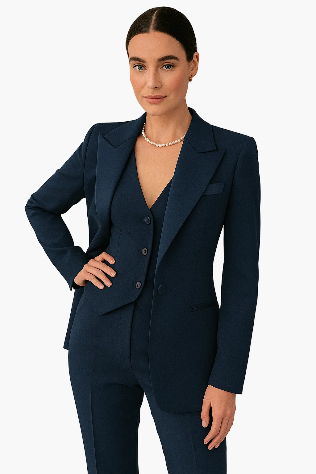 Damen Business Anzug 3-teilig – Eleganter Blazer, Weste und Hose für Büro & Events