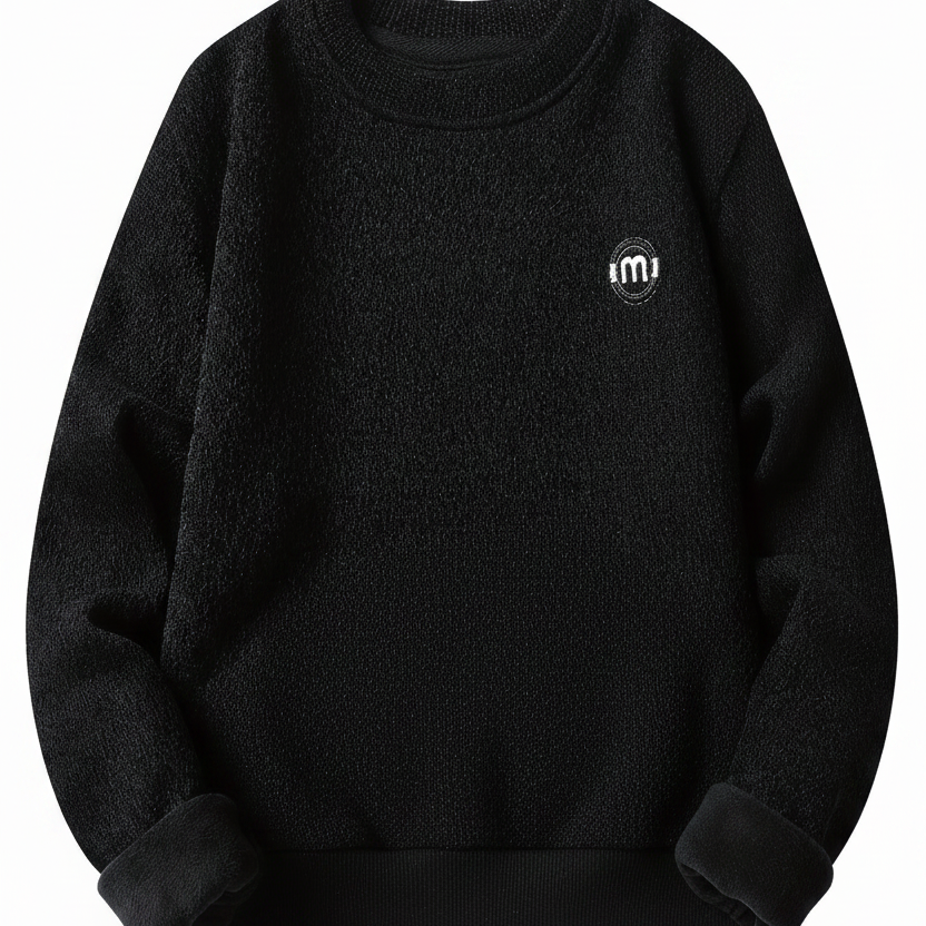Unisex Langarm Sweatshirt Pullover Rundhals mit Logo-Detail Winter