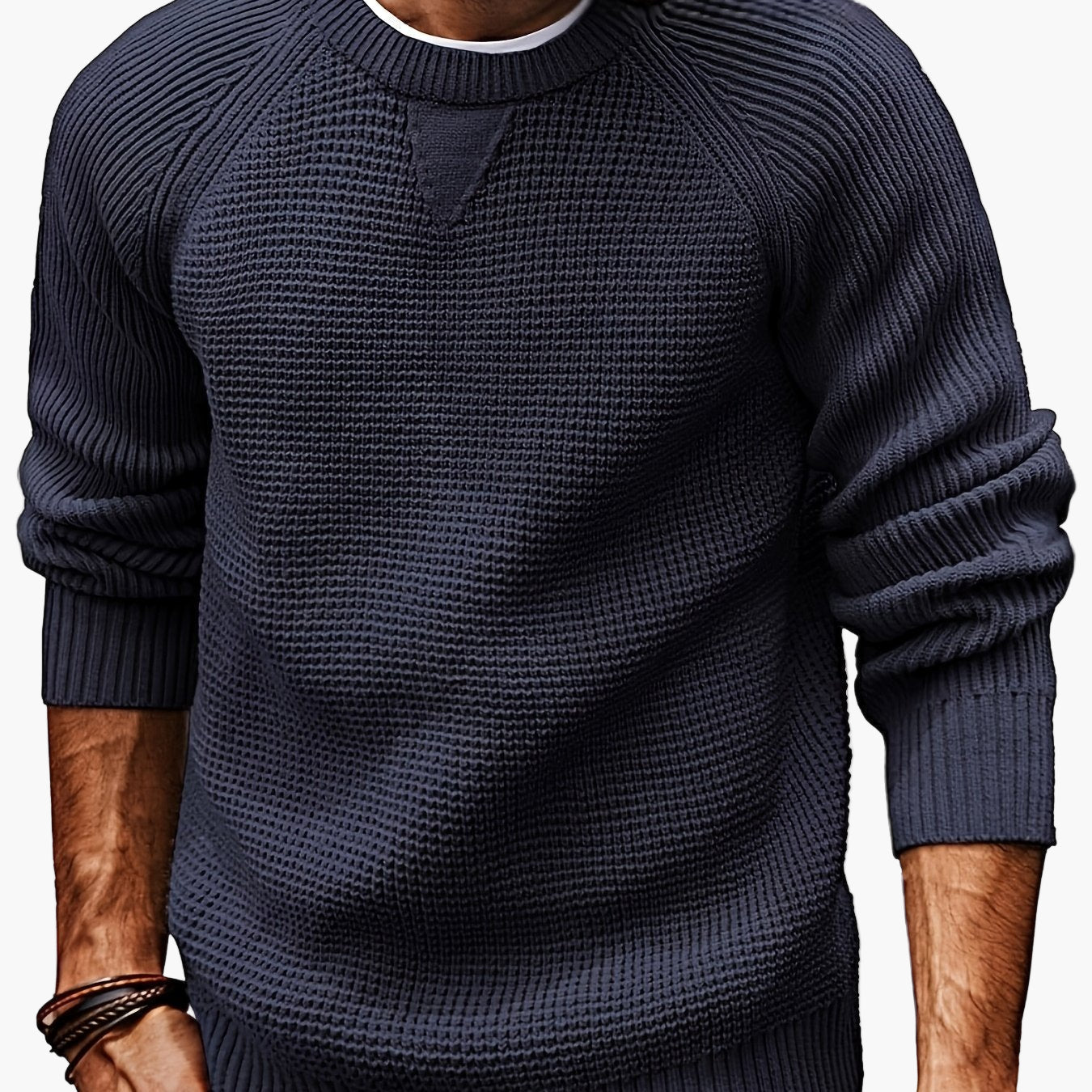 Herren Strickpullover Vintage Stil – Klassischer Rundhalsausschnitt, Perfekt für Alltag und Freizeit