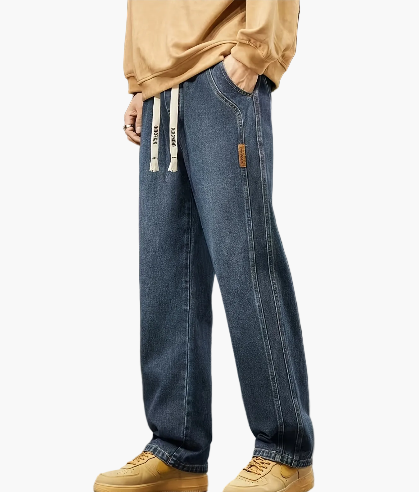 Herren Baggy Jeans im Retro Streetwear Stil – Weite Passform, Ideal für Freizeit und Alltag