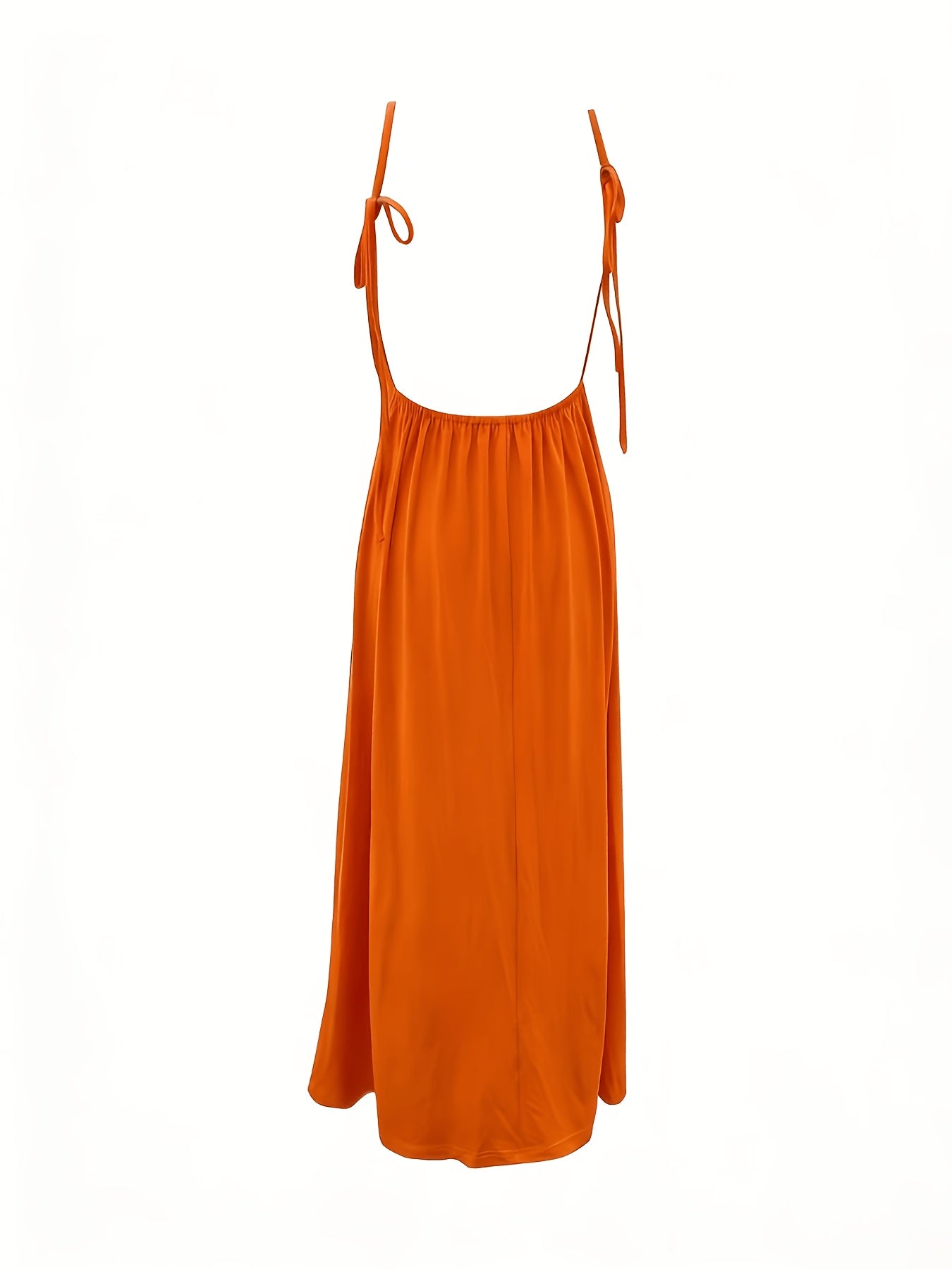 Damen Maxikleid mit Rückenfreiem Design und Hohem Beinschlitz – Elegantes Abend- und Partykleid