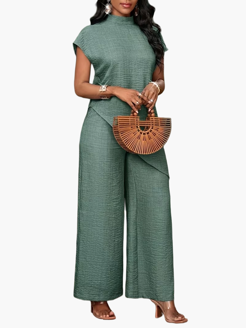 Damen Eleganter Jumpsuit mit Asymmetrischem Überwurf – Stilvoller Einteiler für Freizeit und Events