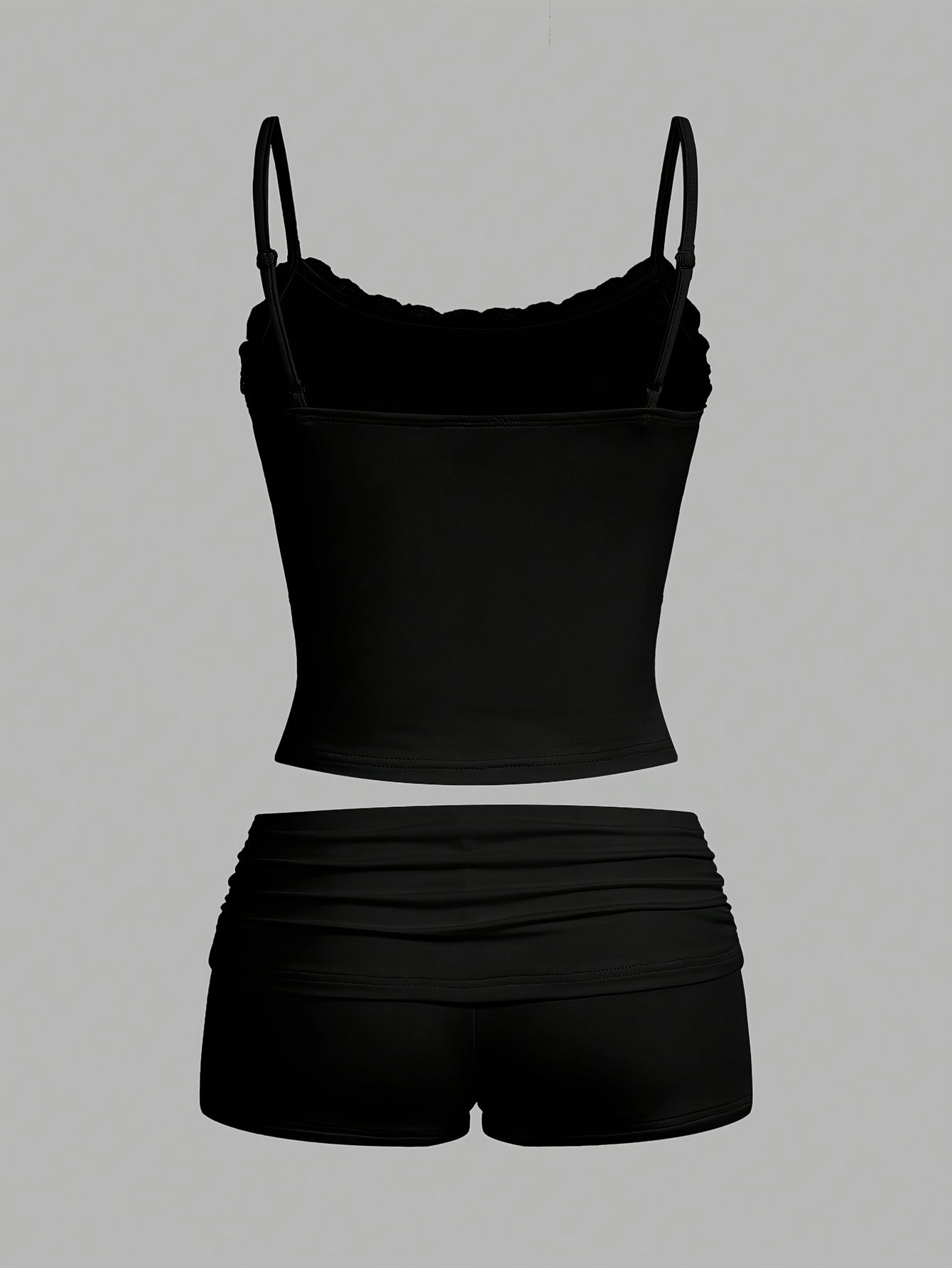 Damen Loungewear Set – Elegantes Spaghettiträger Top und Shorts für Zuhause & Freizeit