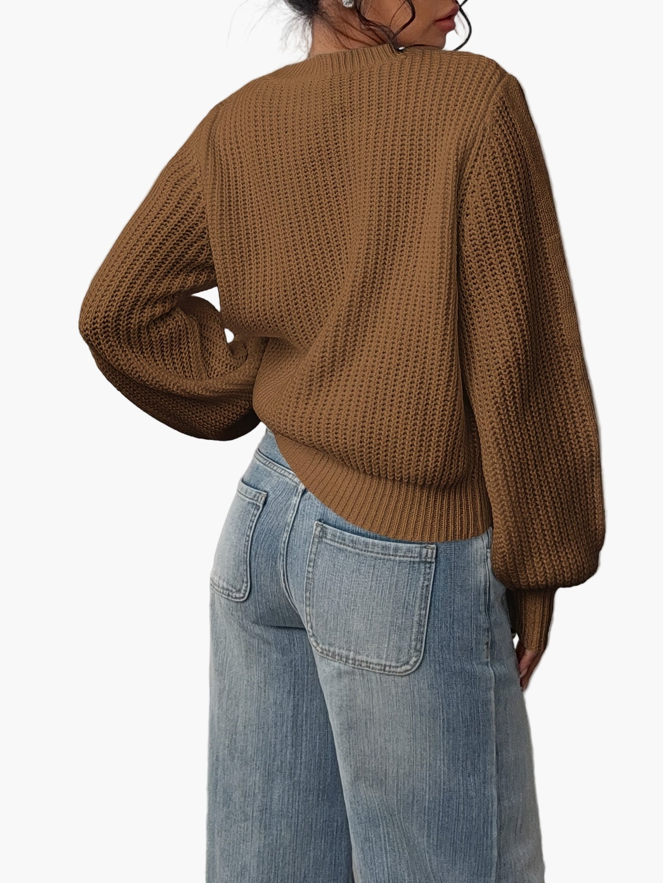 Damen Strickpullover Elegant Lockerer Schnitt Freizeitmode