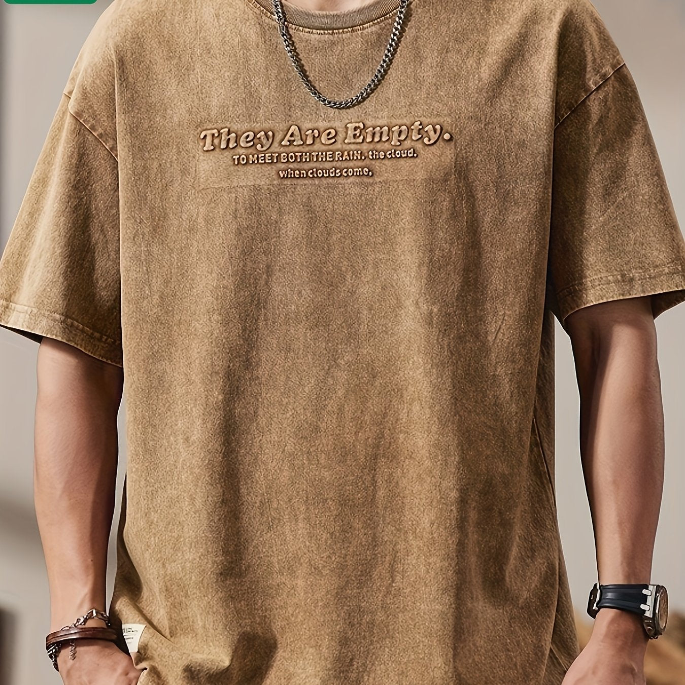 Herren Oversize Streetwear T-Shirt mit Prägung – Moderner Urban Style