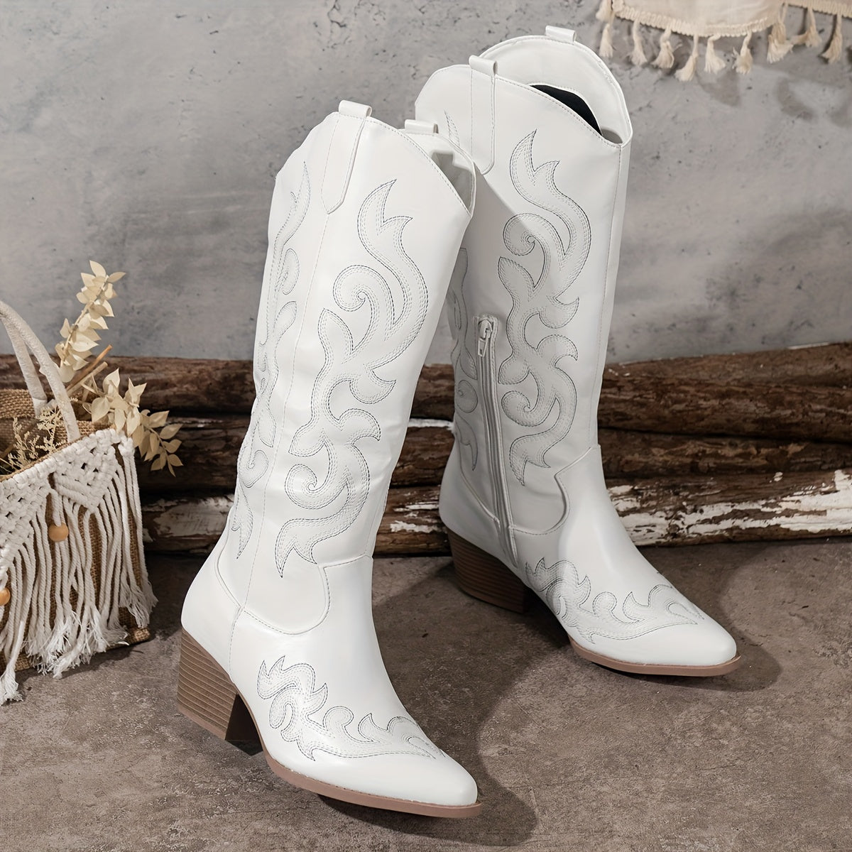 Damen Westernstiefel mit Stickerei | Braune Cowboystiefel