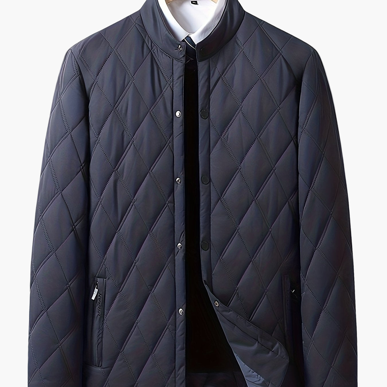 Herren Steppjacke – Eleganter Business- und Freizeitstil, Übergangsjacke mit Rautensteppung
