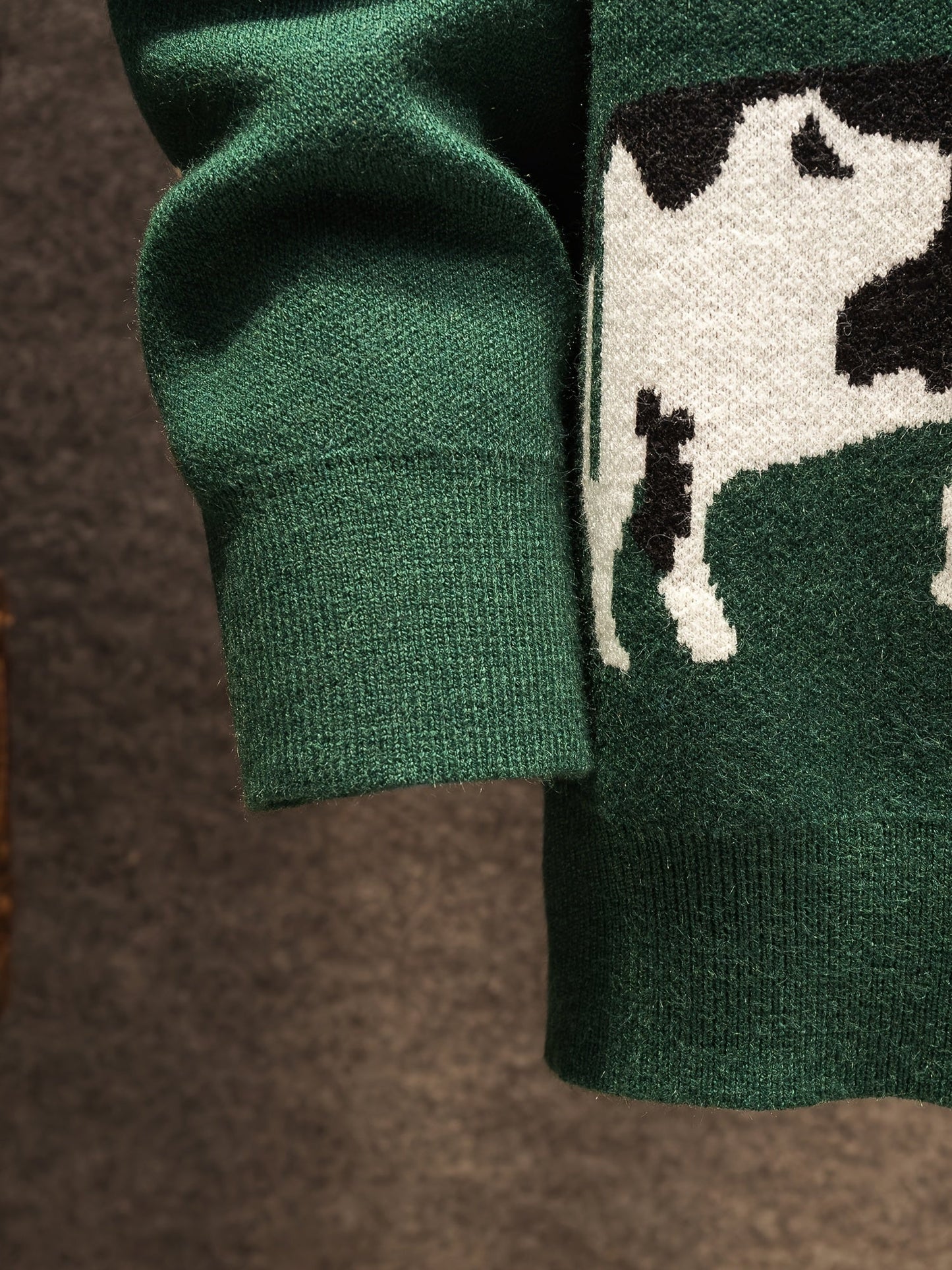 Herren Pullover mit Landschafts- und Kuhmotiv – Casual Strickpullover für Herbst und Winter