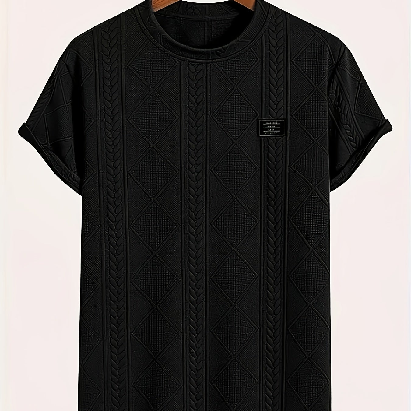 Herren T-Shirt im Strickmuster-Look – Freizeit, modisch, Sommer