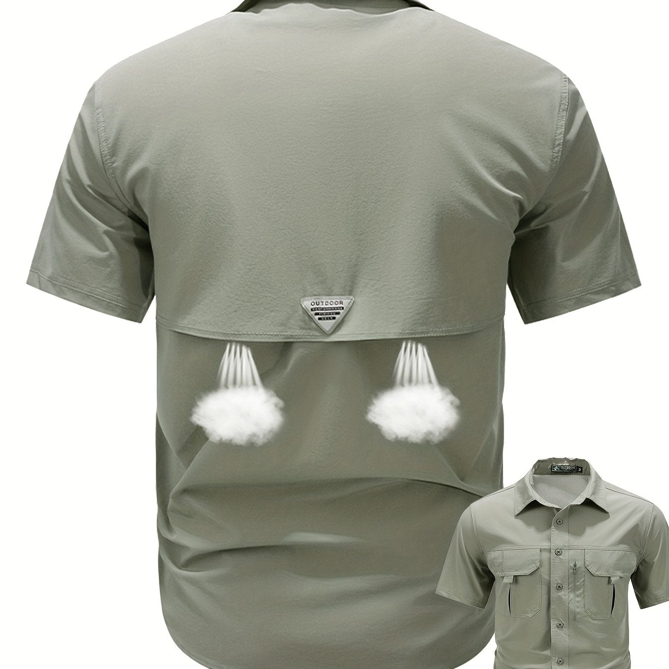 Herren Outdoor Kurzarmhemd mit Belüftung und Taschen – Funktionelles Freizeithemd für Wandern & Trekking