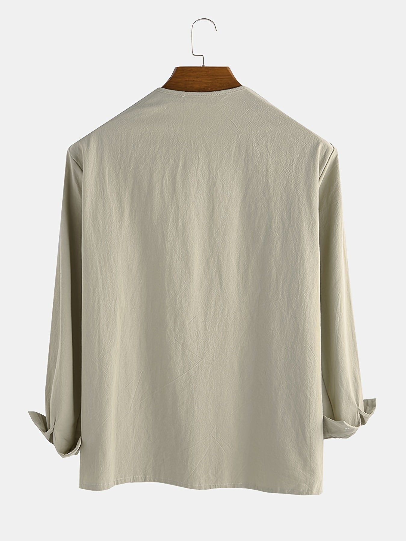 Herren Vintage Tunika mit Schnürung und geometrischem Muster – Boho Style Langarm Shirt