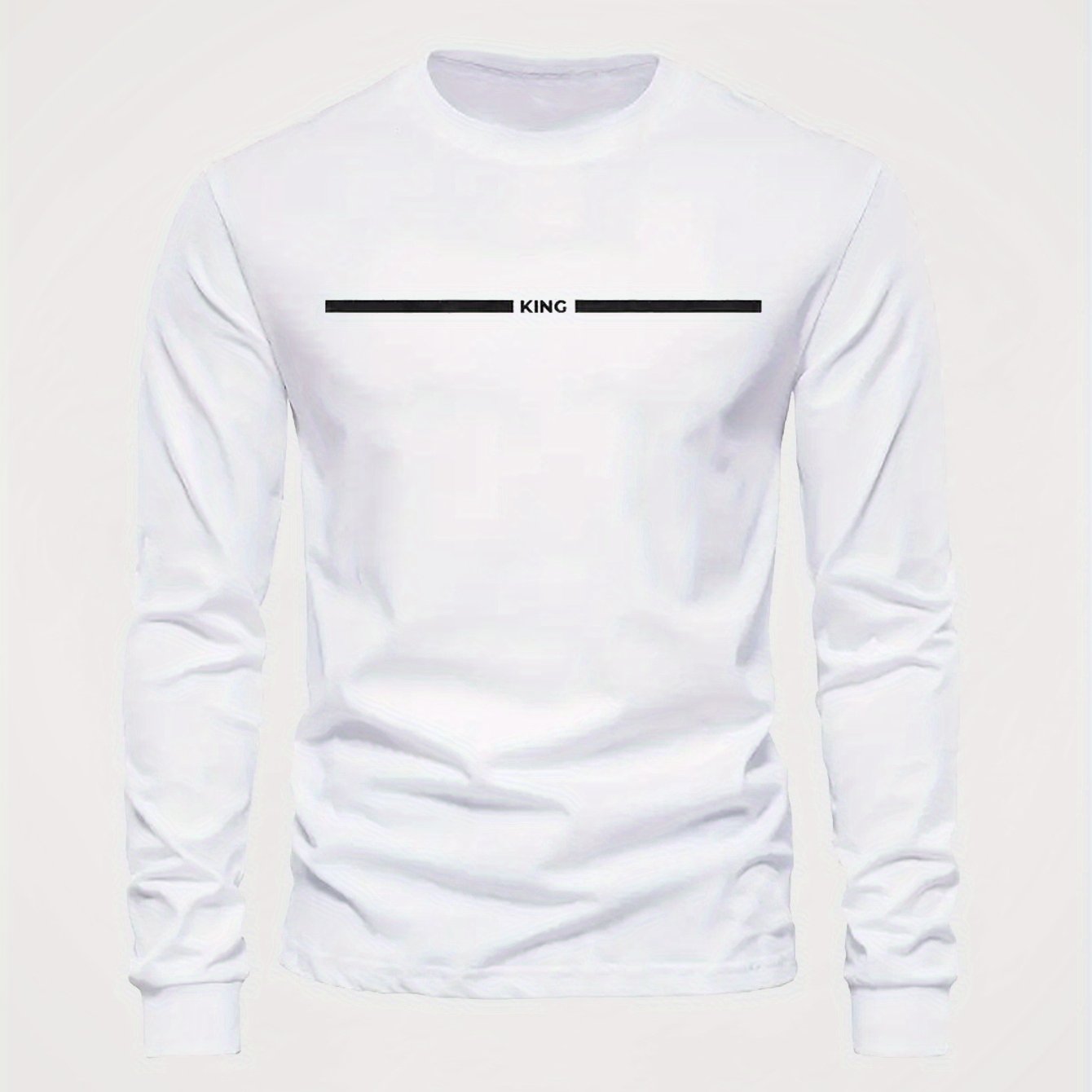 Herren Langarmshirt mit Rundhalsausschnitt und 'King' Print