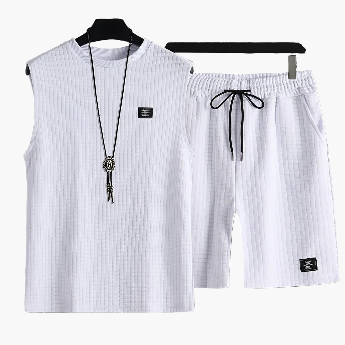 Herren Freizeit Tanktop-Set im modernen Karomuster – Sportlich & Bequem für Sommer und Alltag