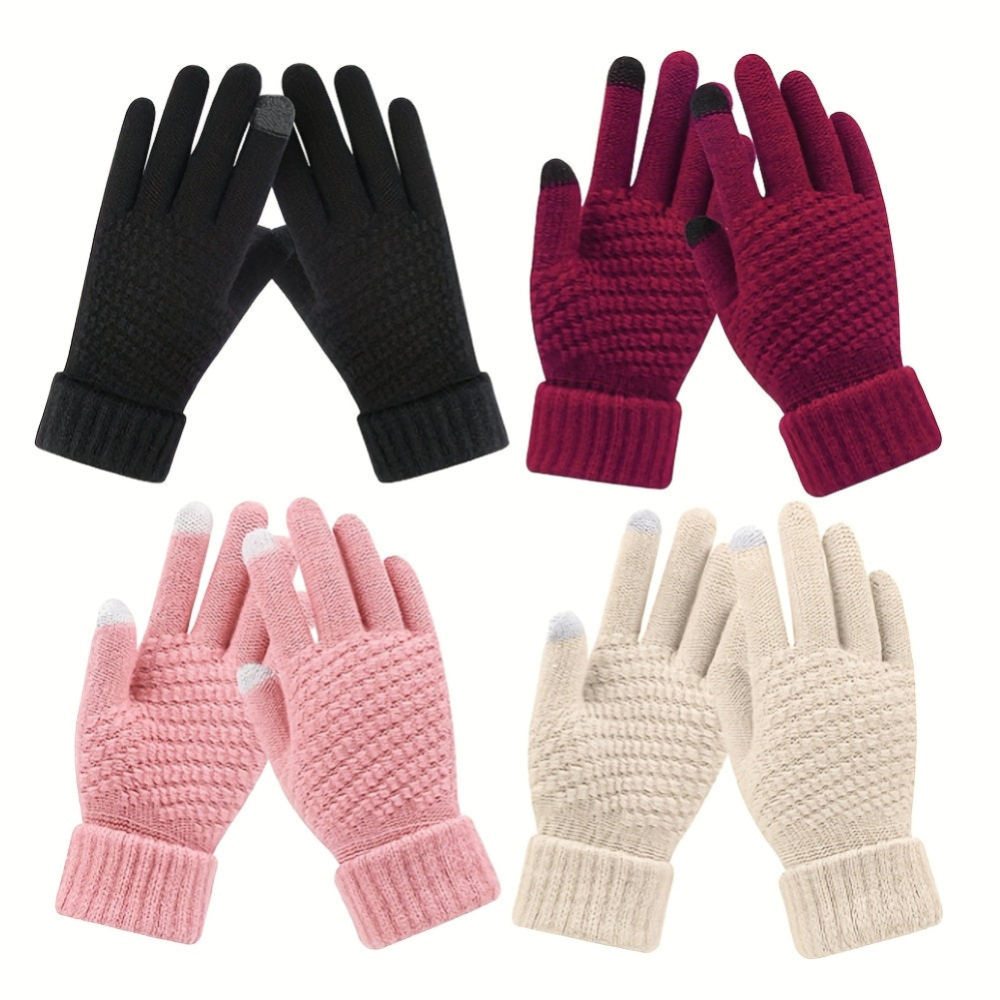 Unisex Winter Strickhandschuhe Touchscreen