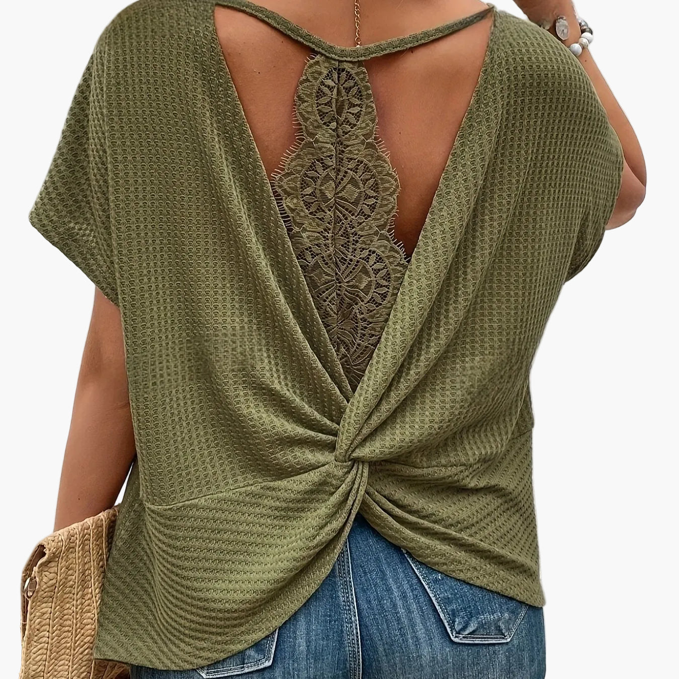 Damen Sommer Pullover Kurzarm Elegant Locker Freizeit