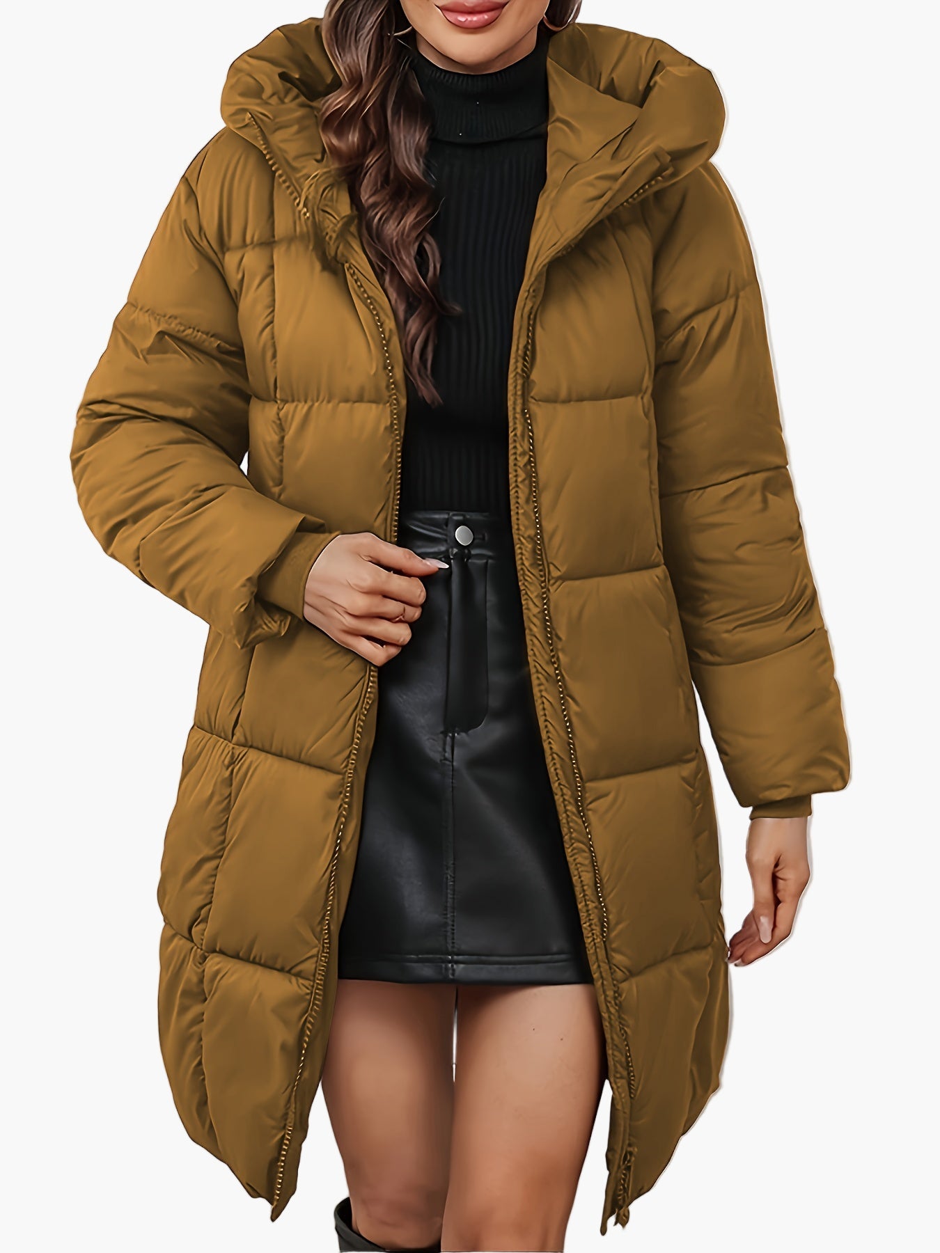 Damen Winter Steppmantel mit Kapuze – Eleganter, Wärmender Mantel für Alltag & Freizeit