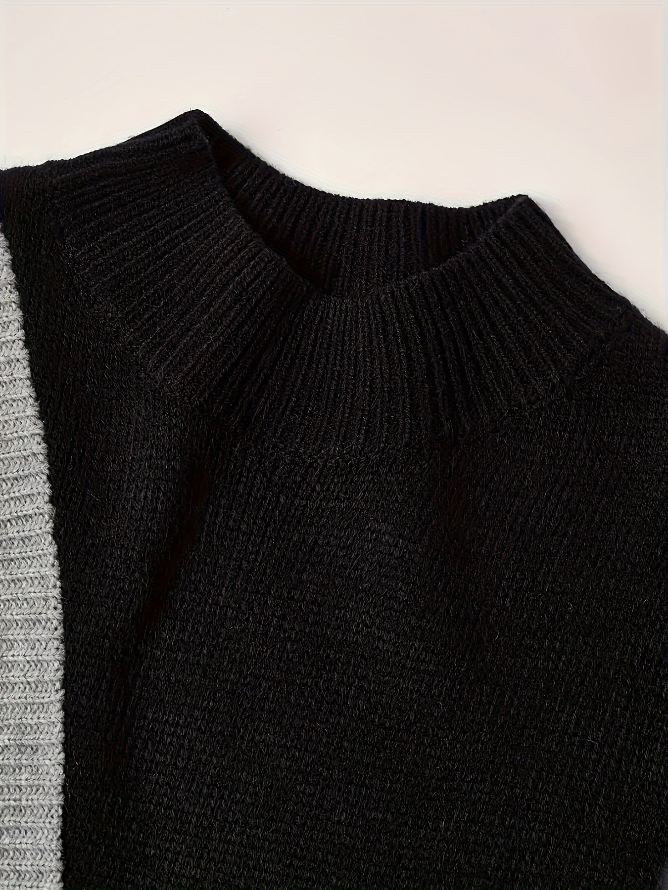 Damen Pullover Patchwork Strickpullover Elegant für Alltag und Büro