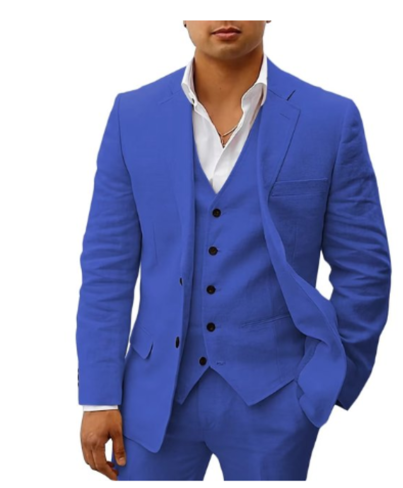 Eleganter Herren-Sommeranzug im 3-teiligen Set für Hochzeit & Event