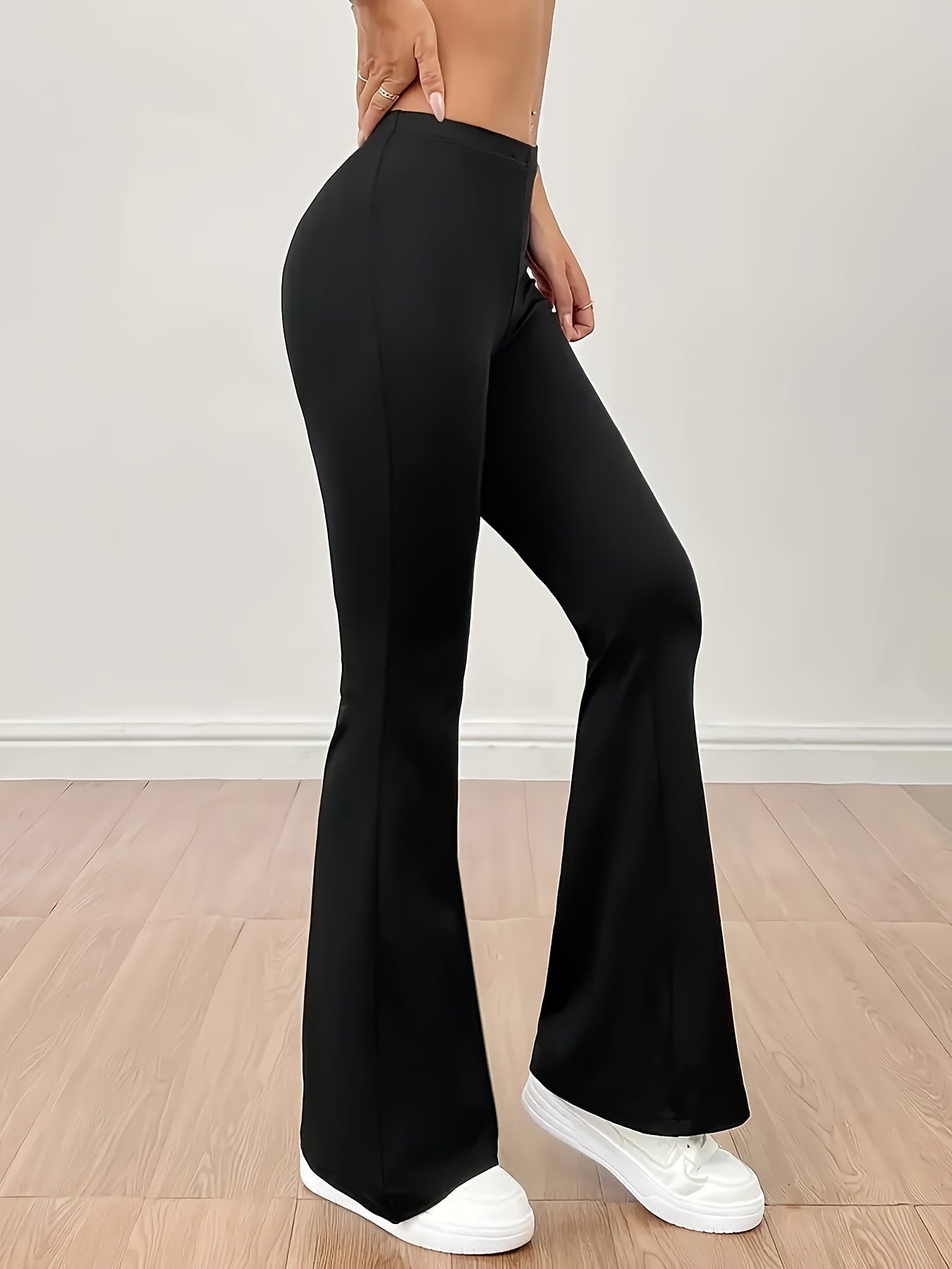 Damen High Stretch Schlaghose – Figurformende Flared Pants für Alltag und Freizeit