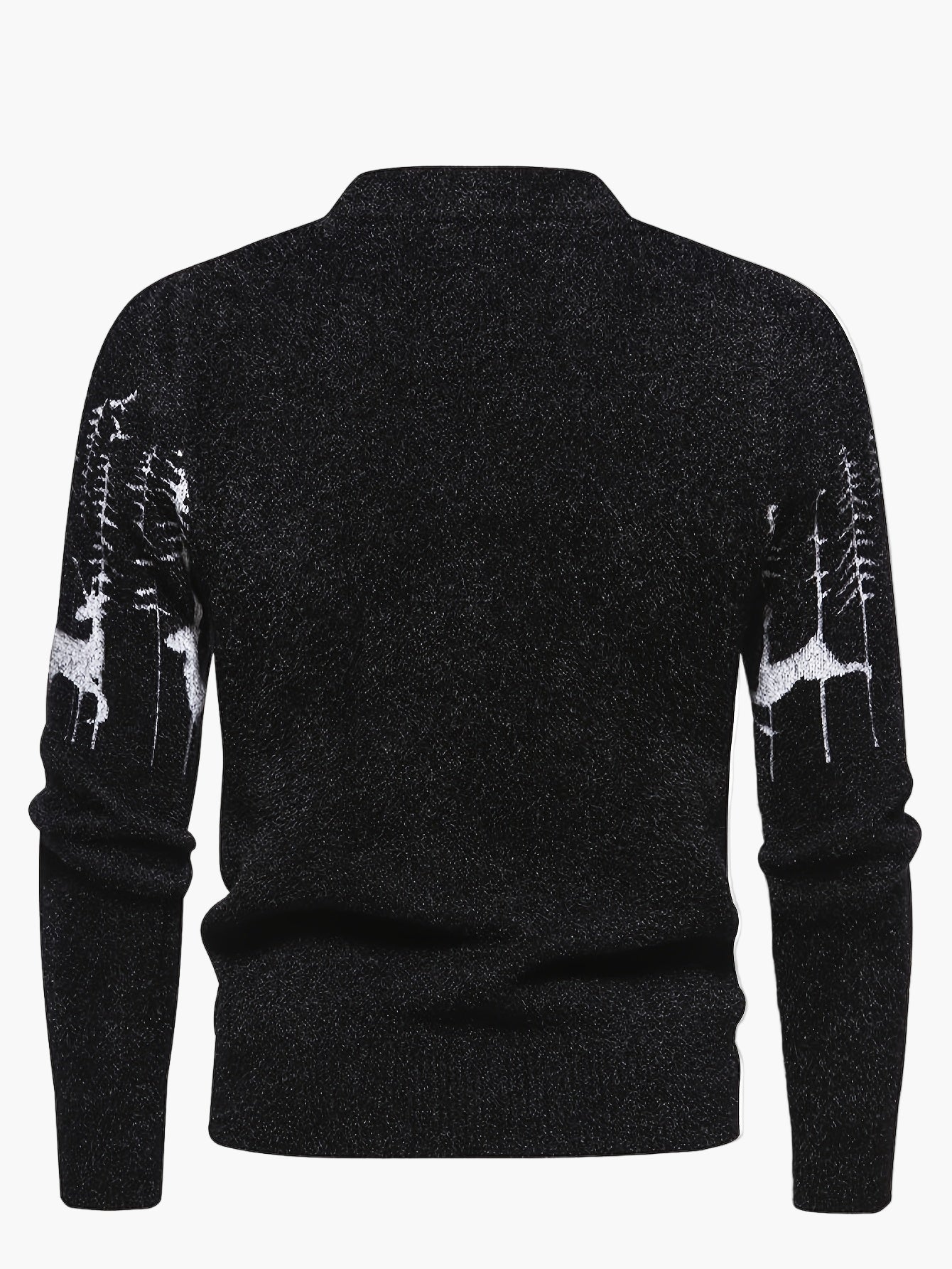 Herren Pullover mit Wald- und Hirschmotiv – Modernes Strickdesign für Herbst und Winter, Freizeit & Outdoor