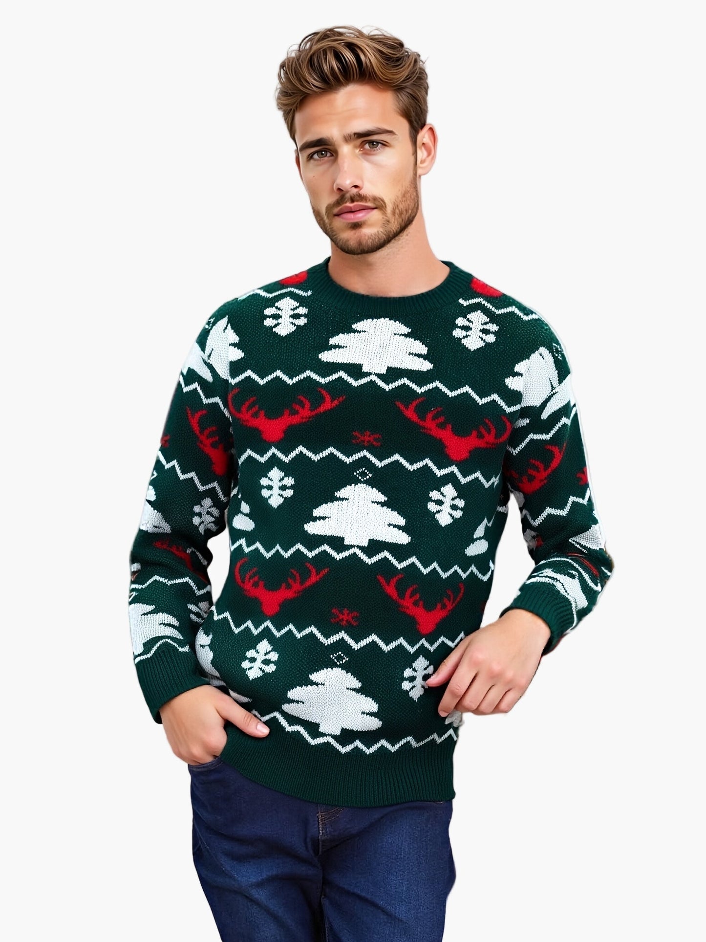Herren Strickpullover im Weihnachtsstil für Partys und Winter