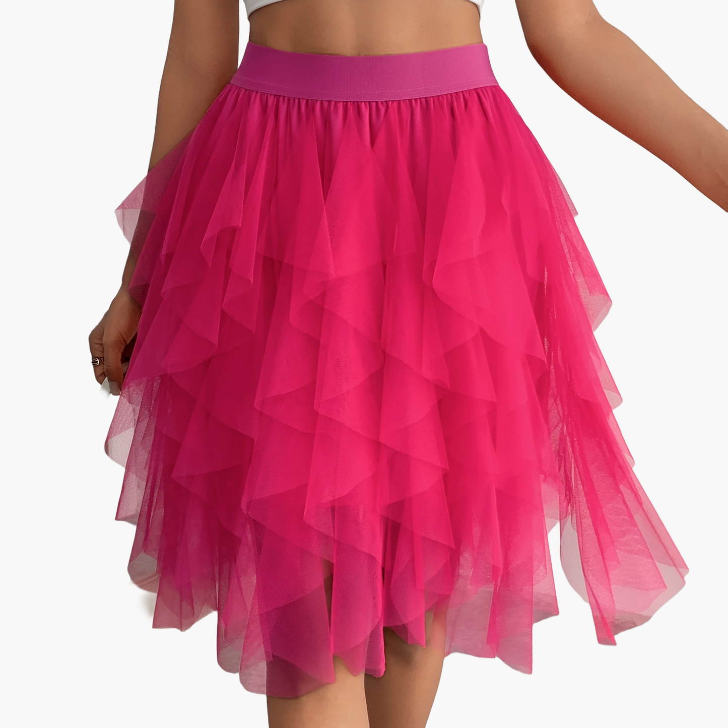 Damen Tüllrock mit Stufen-Design – Verspielter, femininer Look für Alltag und besondere Anlässe