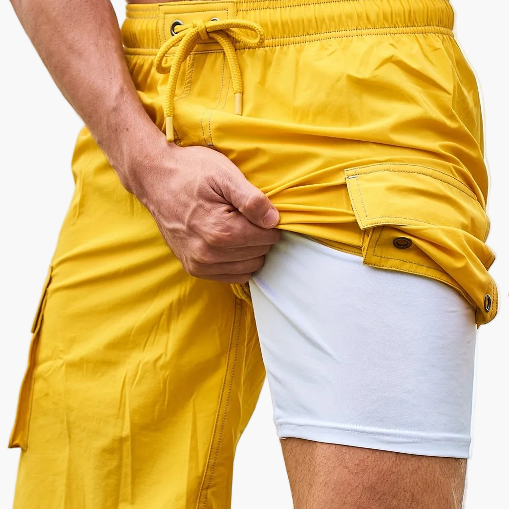 Herren Bade- und Sports-Bermuda mit integrierter Innenhose – Komfortable Shorts für Strand und Freizeit