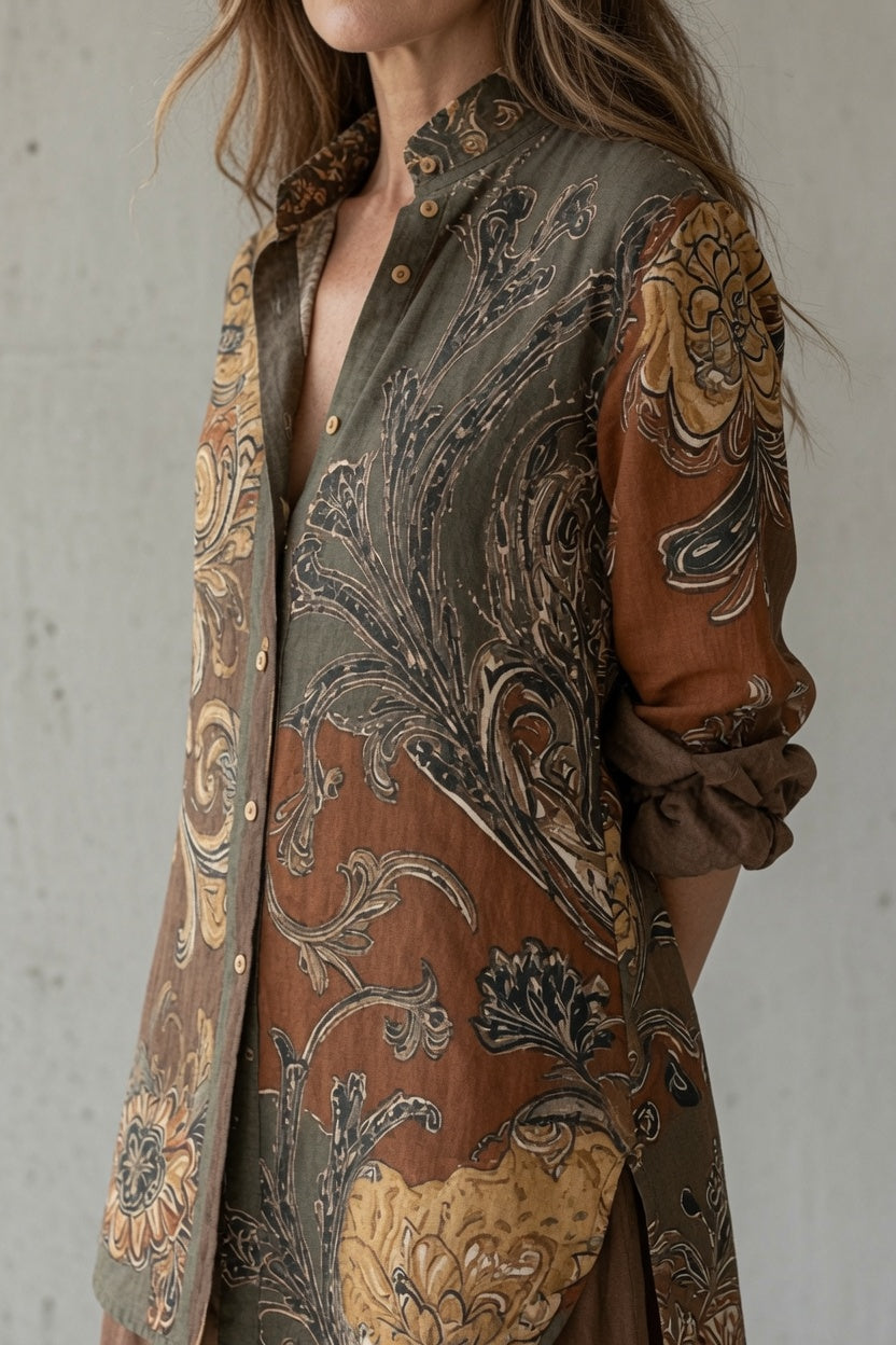 Damen Tunika-Set mit Blumen- und Paisleymuster & Haremshose