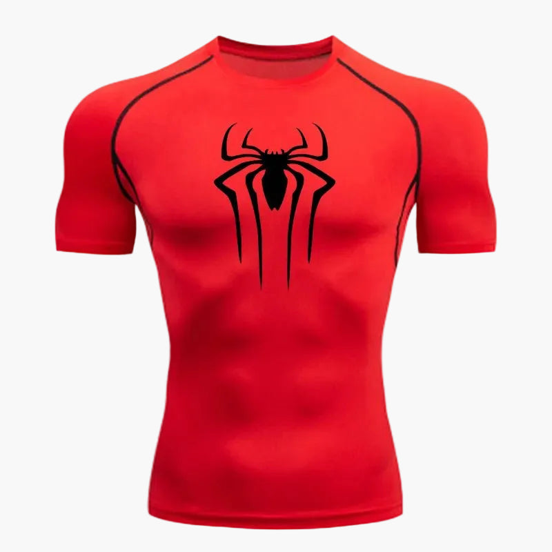 Herren Kompressionsshirt mit Spinnen-Logo – Sport & Fitness Funktionsshirt für Comic-Fans